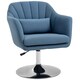 image 1 of HOMCOM Stylish Retro Linen Swivel Tub Chair Steel Frame Cushion Seat Blue