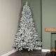 image 1 of 8ft (2.4m) Snow Flocked Artificial Christmas Tree with Green Metal Stand and 1017 Tips