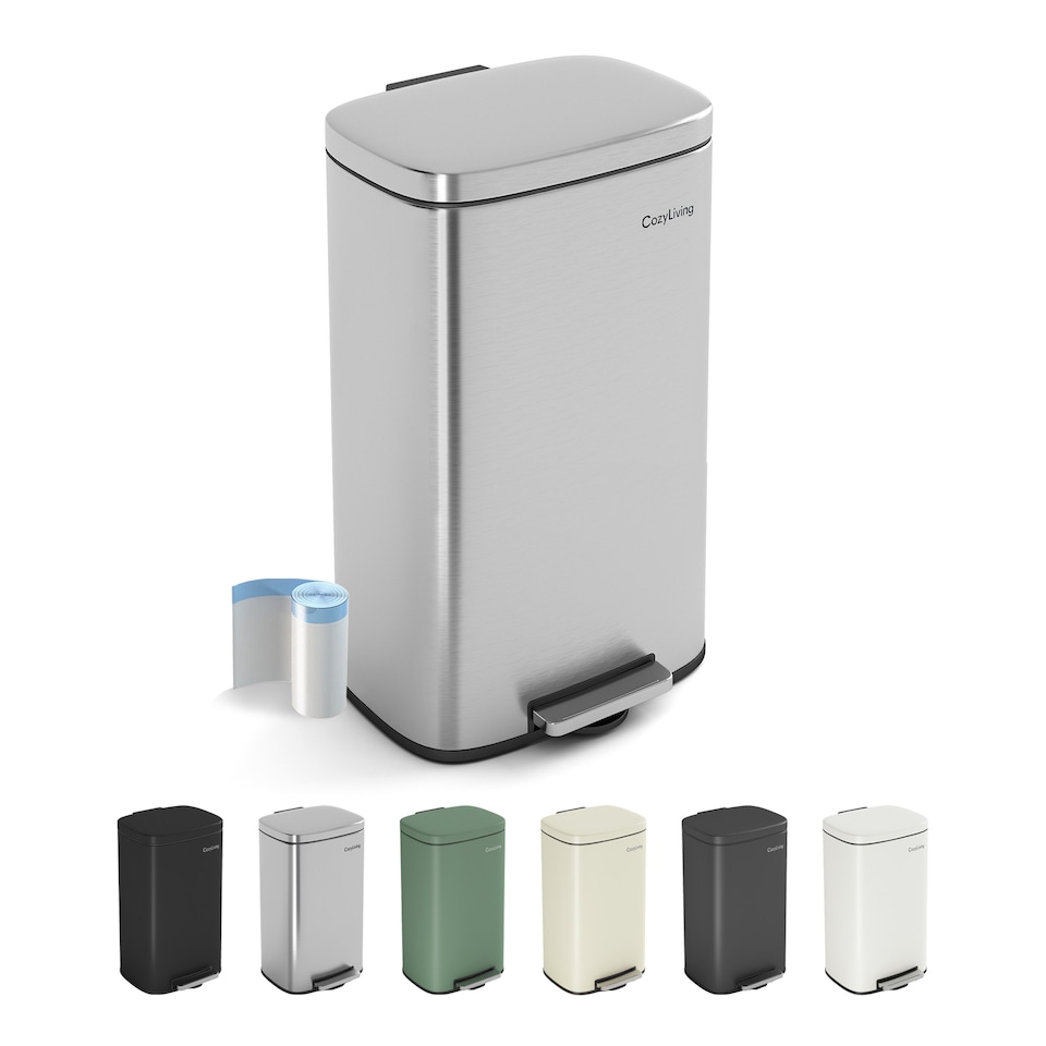 image 1 of CozyLiving 30L Kitchen Pedal Bin Bathroom & Office Rubbish Waste Bin
