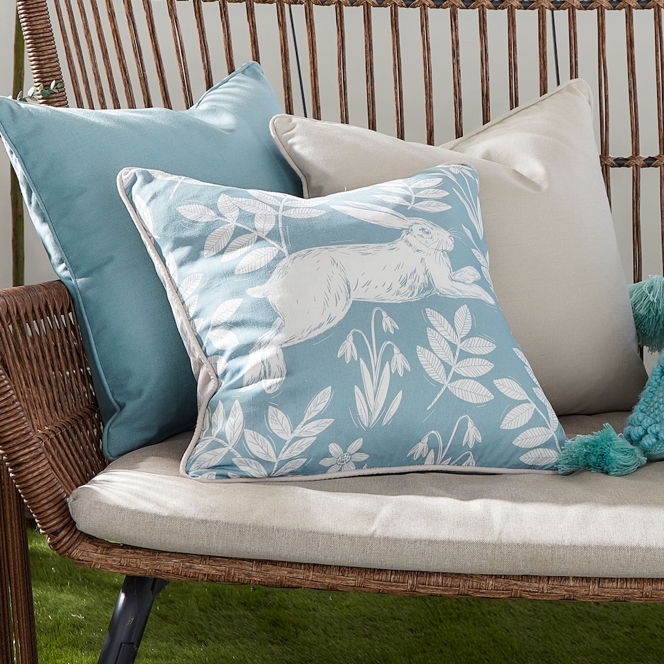 image 1 of D & D Spring Rabbit Outdoor Cushion Cover Duck Egg