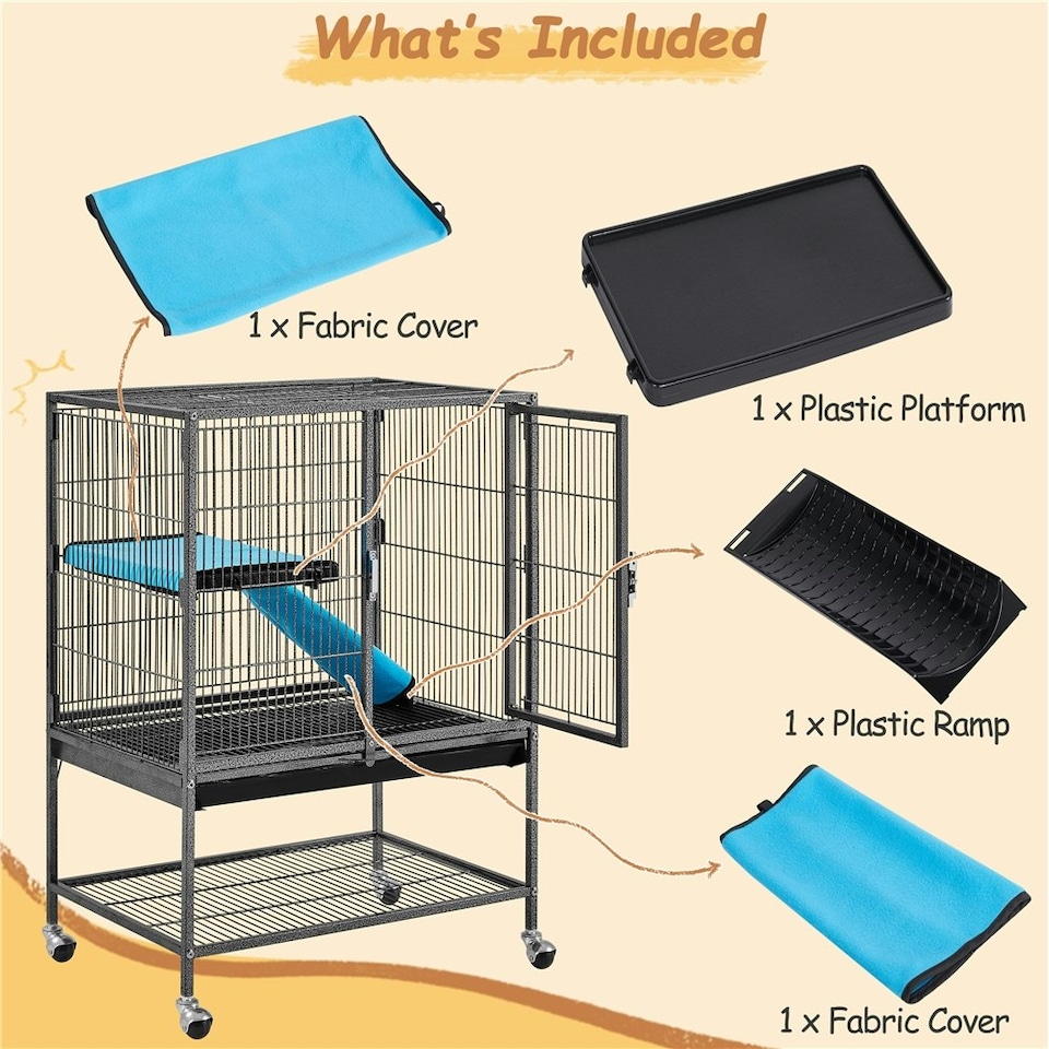 image 1 of Yaheetech Single Unit Small Animal Cage
