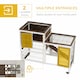 image 4 of PawHut Rabbit Hutch, Guinea Pig House Cage w/ Wheels & Enclosed Run, Brown