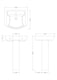 image 2 of Balterley Spirit Soft Square 1 Tap Hole Ceramic Basin & Full Pedestal - Balterley | White | White