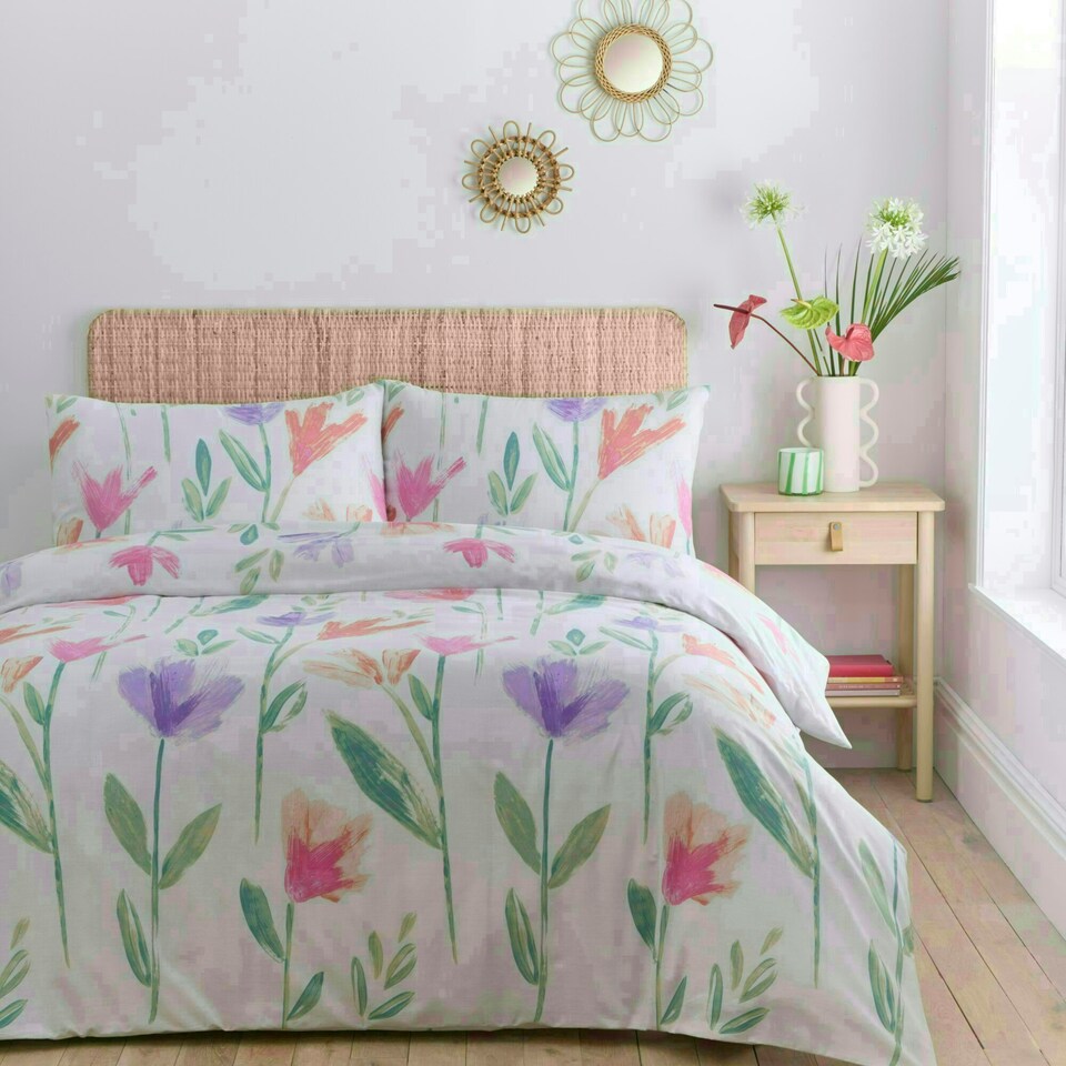 image 1 of Portfolio Home Charlotte Floral Bedding Duvet Cover Set Multi | Super King