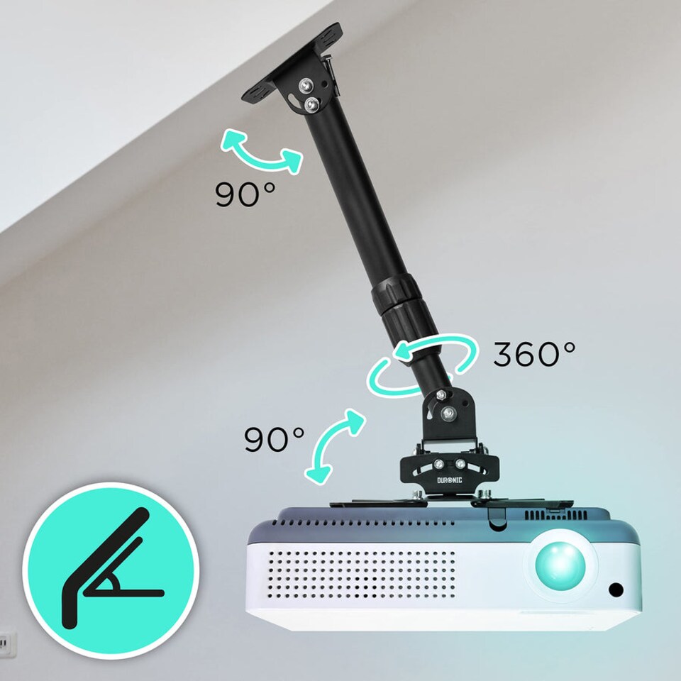 image 1 of Duronic PB04XL Universal Projector Mount Wall Ceiling 13.6kg Capacity
