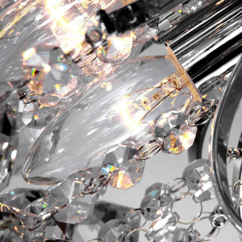 image 1 of HOMCOM Modern K9 Crystal Chandelier Ceiling Lighting Pendant Lamp with 3 Light