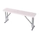 image 7 of 2x 3ft Folding Heavy Duty Outdoor 2 Person Trestle Bench Chair | White