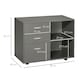 image 7 of HOMCOM Freestanding Storage Cabinet w/ 3 Drawers 2 Shelves 4 Wheels Office Grey