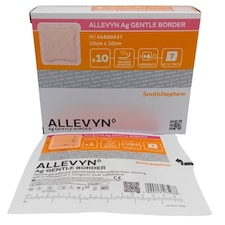 Allevyn AG Gentle Border Antimicrobial Foam Dressing 10x10 – Box of 10