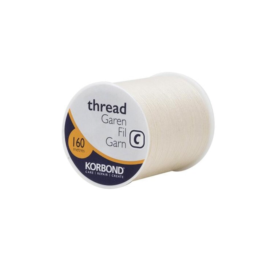Korbond Polyester Thread Cream 160m - One Colour - One Size