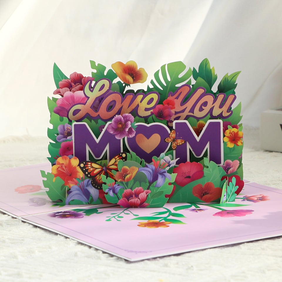 image 1 of Purple Petals for MOM 3D Pop Up Mother's day Card