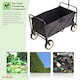 image 3 of Oypla Black Heavy Duty Foldable Garden Festival Trolley Folding Cart Wagon Truck Wheelbarrow