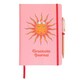 image 1 of Something Different Gratitude The Sun Rose Quartz Diary And Pen Set - Pink/Orange - One Size