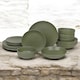 image 9 of Coloured Stone Ceramic Dinnerware Crockery Plates Bowls Dining Set | Green | 32 Pcs Green | 32