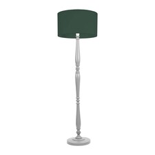 ValueLights Victoria Grey Wood Floor Lamp Green Shade | Grey | Green