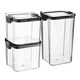 image 1 of Argon Tableware 3 Piece Food Storage Containers Set - 2 Sizes - Black