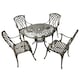image 1 of Brown Bistro Set Outdoor Garden Patio Lattice Table and 4 Chairs Aluminium Frame