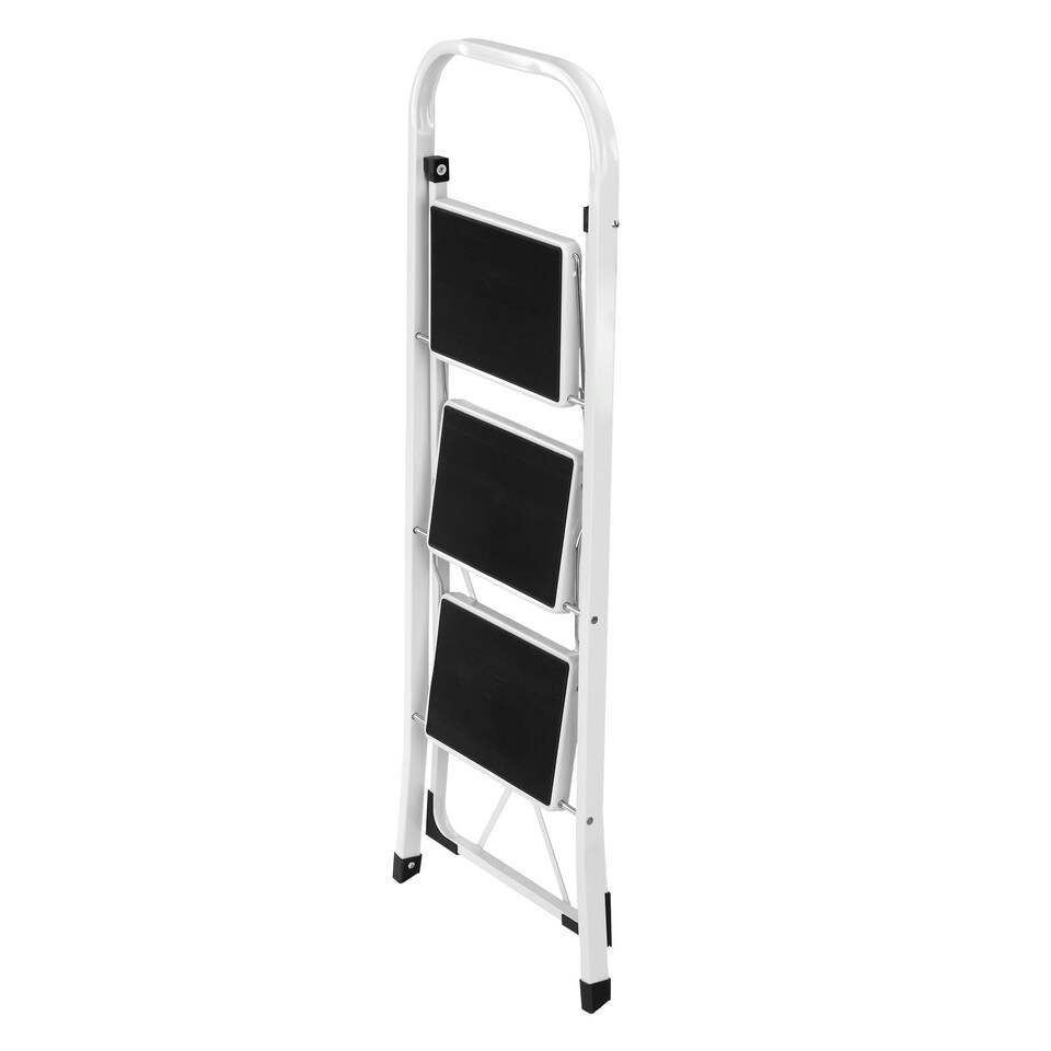 image 1 of VonHaus 3 Steel Folding Step Ladder with Anti Slip Feet