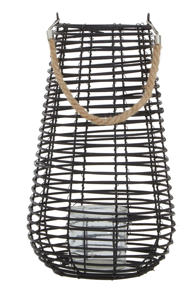image 1 of Lentigo Large Black Rattan Lantern