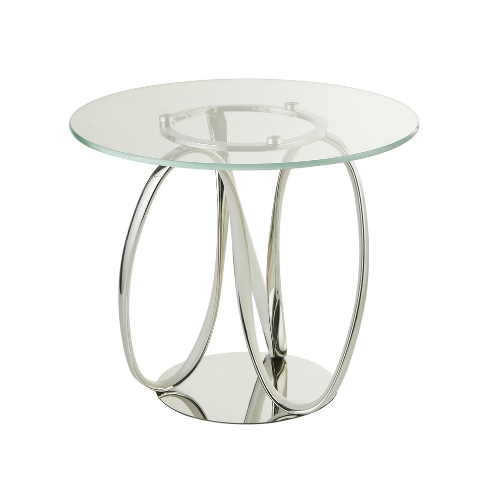 image 1 of DECORATIVE LED SIDE TABLE WITH GLASS TOP