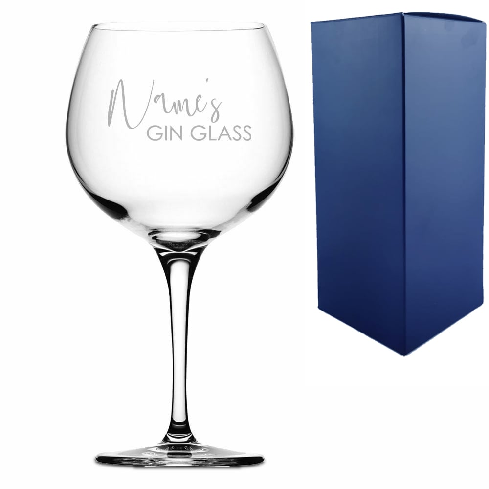 Uniqueful Personalised Engraved Primeur Gin Balloon with Name's Gin Glass Design in Clear