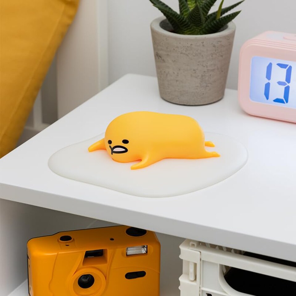 image 1 of Gudetama Icon Light, Sanrio 3D Flexible Rubber Egg Lamp, Lazy Egg Night Light for Kids, Anime Room Decor, Paladone