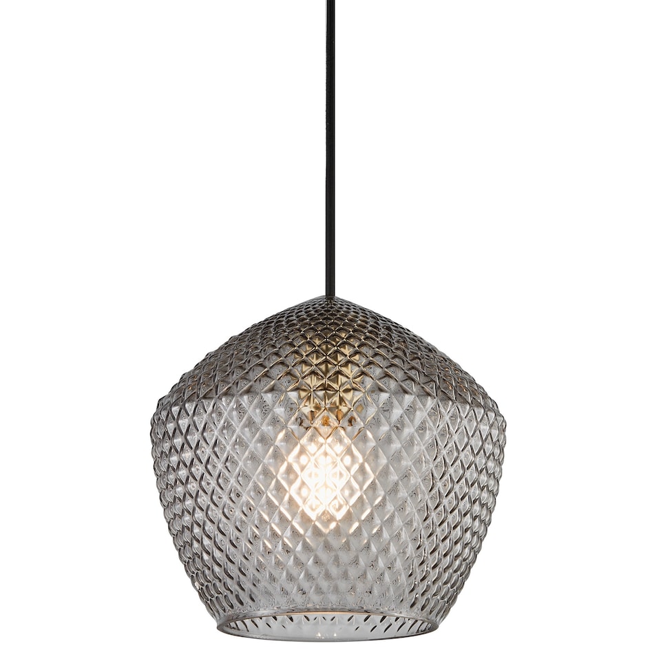 image 1 of Nordlux Orbiform Indoor Pendant Light Brass Glass E27 Retro - Mains Powered, IP20