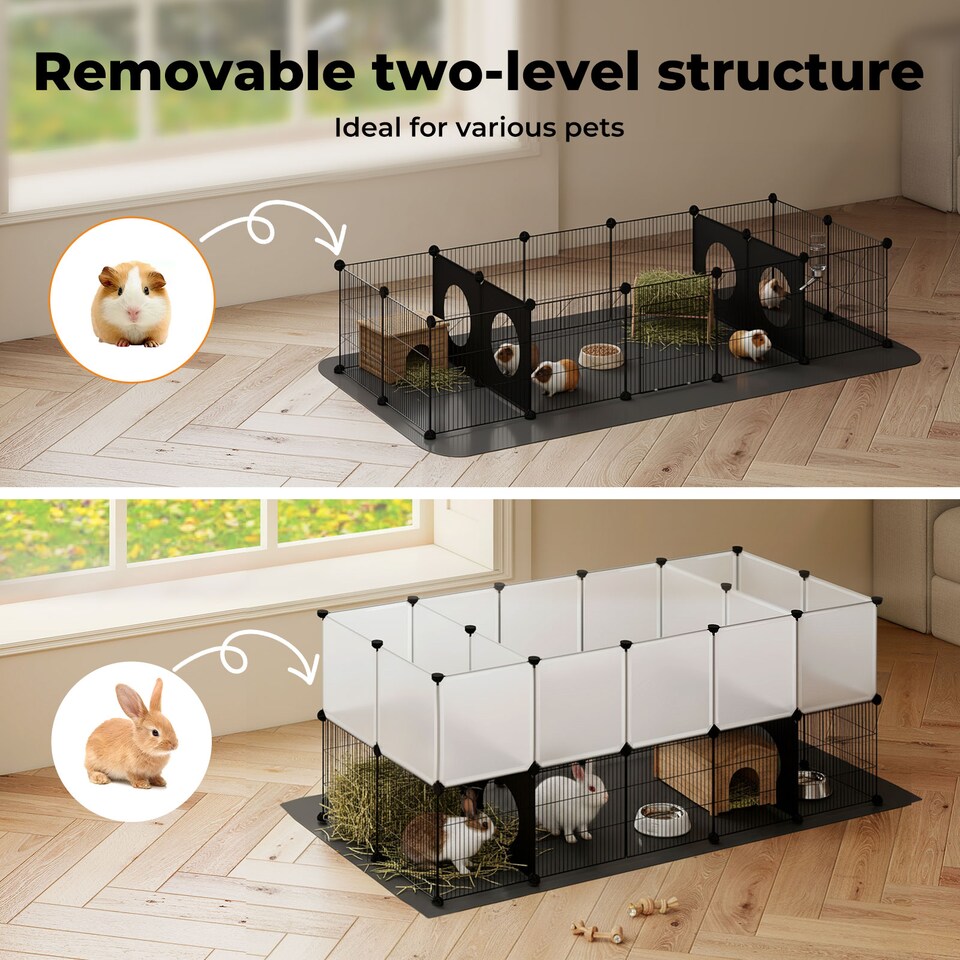 image 1 of Small Animal Playpen Pet Fence Rabbit Puppy Bunny Cat Expandable Exercise Pen