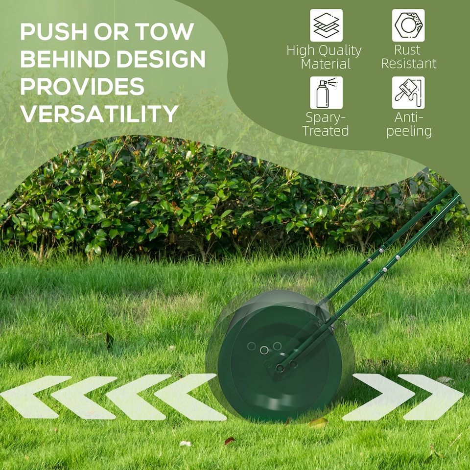 image 1 of Outsunny 63 L Lawn Roller Large Heavy Duty Metal Sand or Water Filled