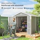 image 4 of Outsunny 8 x 6ft Garden Shed Storage w/ Foundation Kit, Vents, Light Grey 