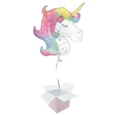 Enchanted Unicorn Helium Foil Giant Balloon - Inflated Balloon in a Box