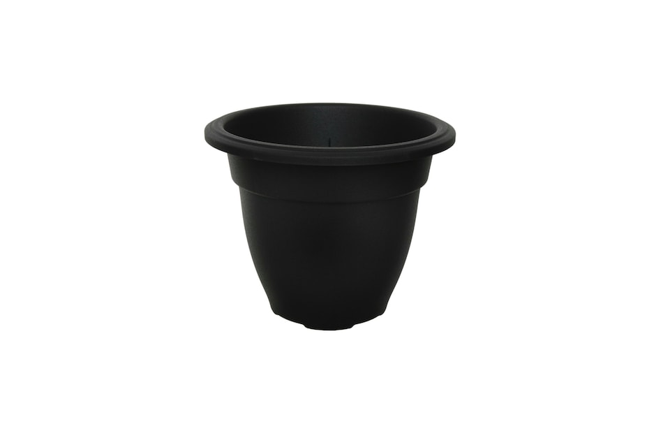 image 1 of 2x 30cm Black Round Bell Plant Pot Flower Planter Plastic Garden Pot
