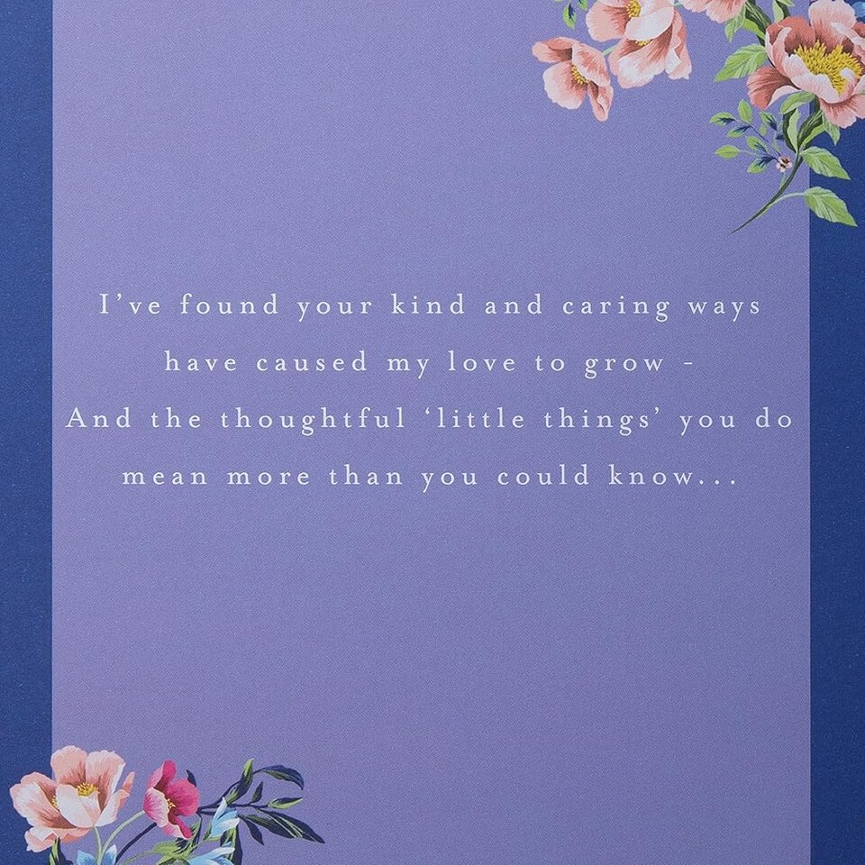 image 1 of Pink Traditional Floral Design with Heartfelt Verse Wife Birthday Card