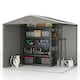 image 6 of Outsunny 8 x 6ft Garden Storage Shed w/ Double Sliding Door Outdoor Light Grey
