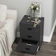 image 5 of Black 3-Drawer Bedside Table Grey | Colour: Cool Grey