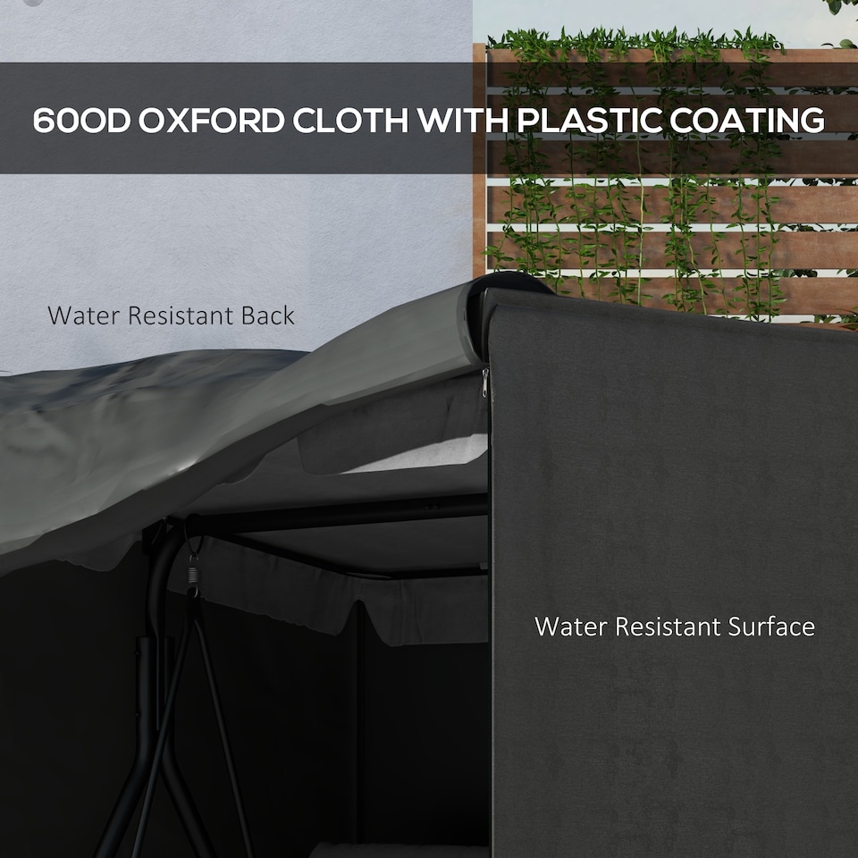 image 1 of Outsunny Garden Furniture Protector Patio Swing Chair Cover | Grey | Dark Grey | 177L x 114D x 152Hcm