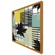 image 4 of Geometric shape & leaf print in yellow & green (Picture Frame) Grey | L