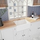 image 4 of 595mm - 1 Bowl Fireclay Butler Kitchen Sink - Tap Ledge, Overflow, Classic Tap & Waste