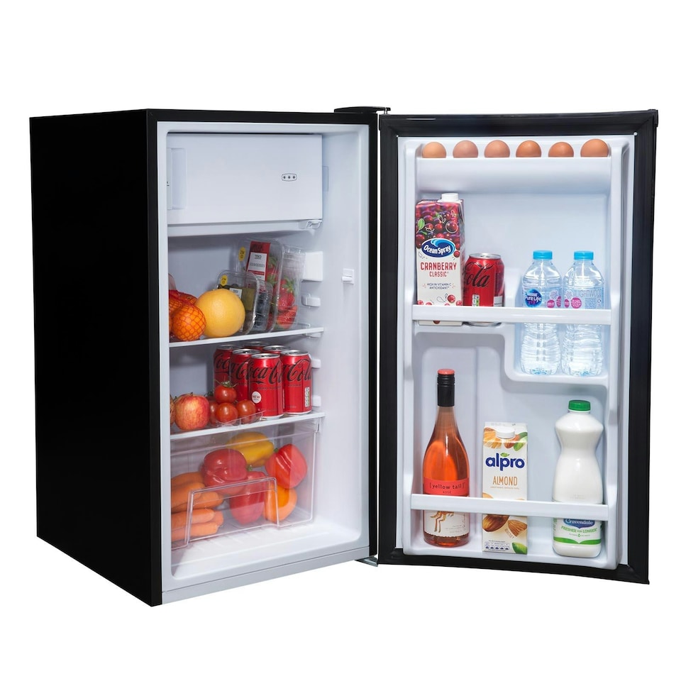 image 1 of SIA Freestanding Black Under Counter Fridge with Ice Box - LFIBL/E