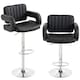 image 1 of HOMCOM Bar Stools Adjustable Swivel with Armrest Set of 2 Black