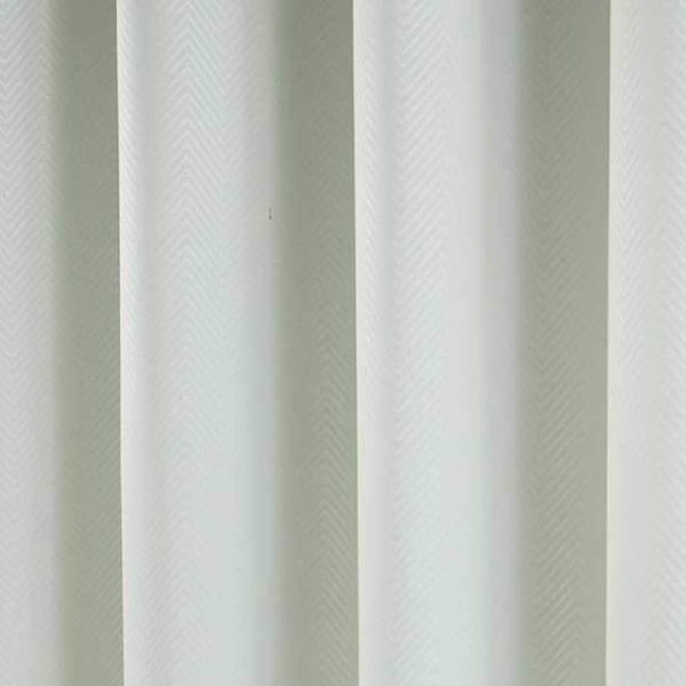 image 1 of Homescapes Ivory Herringbone Chevron Blackout Curtains Pair Eyelet Style - 90x54" Cream