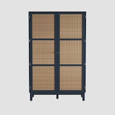 Bordeaux 2 Door Wardrobe - Engineered Wood/Plastic - L55.52 x W85 x H180.5 cm - Berlin Blue/Oak Blue