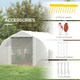 image 6 of Outsunny 4 x 3(m) Walk-in Tunnel Greenhouse, Roll Up Sidewalls, Mesh Door