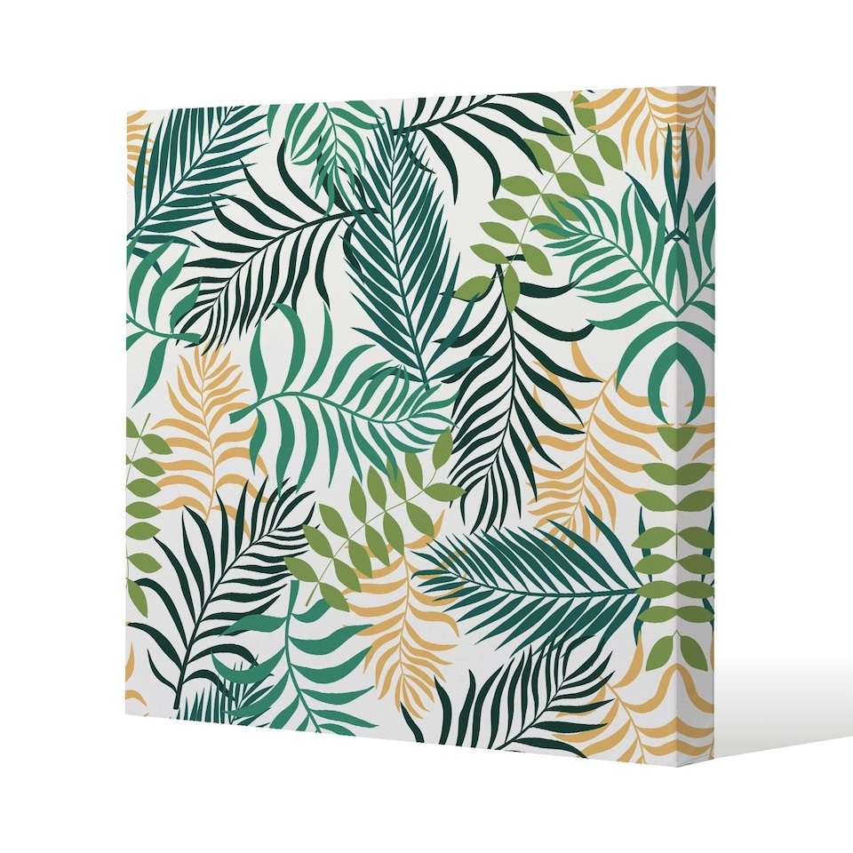 image 1 of Tropical palm leaves (Canvas Print) 114 x 114 x 4cm
