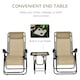 image 4 of Outsunny 3PC Zero Gravity Chairs Sun Lounger Table Set Beige