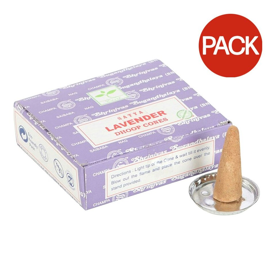 image 1 of Satya Lavender Incense Cones (Pack of 12) - Brown - One Size