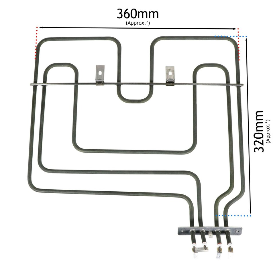 image 1 of SPARES2GO Heating Element for Leisure AL60CRC AL60CRK AL60INK CLA60CEC CLA60CEK Oven Grill (2200w, 230v)