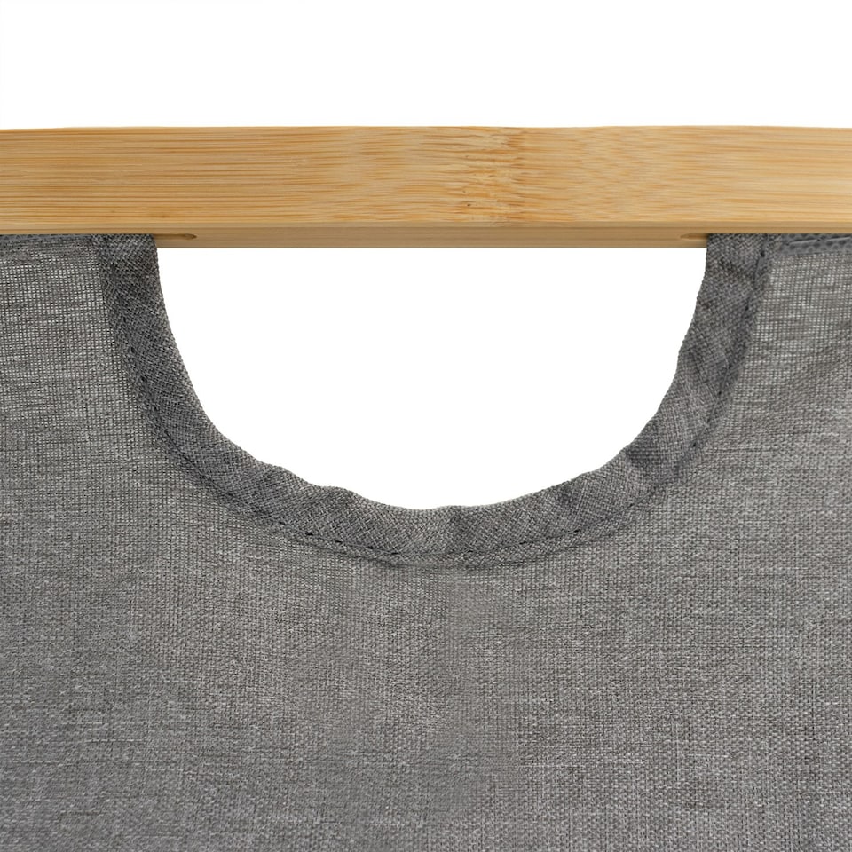 image 1 of JVL Bambanio Foldable Bamboo Storage Basket, 26L, Set of 2 - Grey Grey