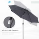 image 4 of Outsunny 2.7M Patio Umbrella Sunshade Canopy with Tilt and Crank Grey