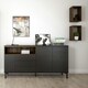 image 5 of Roomers Sideboard 3 Drawers 3 Doors in Black and Walnut